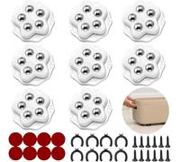 SkyJoy® mini ruedas adhesivas giratorias.8 ruedas con 5 bolas cada una, capacidad 300KG, con adhesivo y tornillos. Rueda móvil universal 360, ruedas para muebles de gran resistencia (Negro: 8 Piezas)