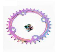 SkyjOy Platos para Bicicletas Plato de Bicicleta 104BCD Anillo Cadena Ancho y Estrecho 30T 32T 34T 36T 38T Rueda Dentada montaña Pieza bielas Ovalada Redonda(Colorful Round,30T)