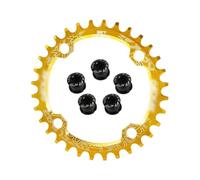 SkyjOy Platos para Bicicletas Plato de Bicicleta Plato Ancho Estrecho 104 BCD con Pernos 32/34/36/38T Anillo Cadena montaña Coroa Redondo 104bcd 38 36 Dientes(Gold,32T)