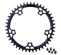 SkyjOy Platos para Bicicletas Plato de Bicicleta Plegable 130BCD, Placa Dientes Ancha y Estrecha Ovalada, Redonda, Plato Carretera 42T 44T 46T 48T 50T 52T(46T Round)