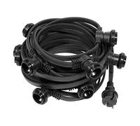 SKYLANTERN® Guirnalda Luces Exterior 10M IP65 Negra Conectable - 10 Portalámparas E27 Impermeable - Cadena de Luces Profesional Para Jardín Terraza Bodas (Bombillas No Incluidas)