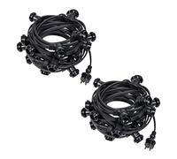 SKYLANTERN® Guirnalda Luces Exterior 20M IP65 Impermeable 40 Portalámparas E27 Negra Conectable - Cadena de Luces para Bombillas LED (no incluidas) - Luces Jardín Terraza Bodas Restaurante