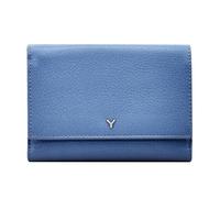 skyle Cartera Tri-Fold de piel para mujer, protección RFID, 8 ranuras para tarjetas, 3 ventanas para documentos, compartimento para efectivo y monedas con cremallera, diseño italiano, Avio,