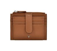 SKYLE Tarjetero bifold de piel para mujer, protegido RFID con 9 compartimentos para tarjetas y ventana para documento de identidad y bolsillo con cremallera para efectivo y monedas, diseño italiano