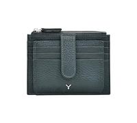 SKYLE Tarjetero bifold de piel para mujer, protegido RFID con 9 compartimentos para tarjetas y ventana para documento de identidad y bolsillo con cremallera para efectivo y monedas, diseño italiano