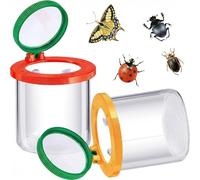 Skylety 2 Caja de Insectos de Aumento Visor de Insectos de Bicho Contenedor de Lupa de Insecto Tarro Jaula de Insecto Cojijo para Niños Herramienta Exploración Naturaleza Ciencia (Estilo Elegante)