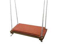 Skyline Columpio de madera, para adultos y niños, para interior y exterior, con cuerda ajustable hasta 100 kg (natural y naranja)
