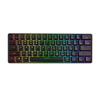 SKYLOONG Teclado mecánico GK61 SK61 60% 61 teclas portátil pequeñas teclas completas programables teclado para juegos con interruptor rojo, teclado mecánico RGB intercambiable en caliente para PC,