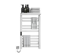 SKYLYZH Radiador de Toallas, Toallero Baño Radiador, 850x500 mm Secador de Toallas, Toallero Eléctrico Bajo Consumo, Calentador de Toallas Inteligente de Temperatura Constante, Antracita-White Left