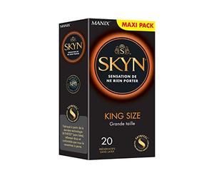 Skyn King Size, (20 unidades) Preservativos ultra grandesque con utilizable con nuestro lubes