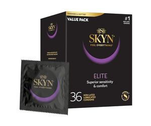 SKYN LifeStyles Elite Preservativos, condones sintéticos de poliisopreno, sin látex, 36 unidades (el embalaje puede variar)