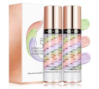 Skynest 2pcs Pore Primer, Color Correcting Facial Serum, Face Makeup Primer Base, Isolation Cream, Invisible Pore, Oil Control, Brightening Moisturizing Essence Concealer Foundation (#1)