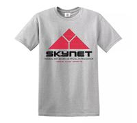 Skynet - Camiseta vintage de verano para hombre, diseño de Cyberdyne Retro Terminator, camiseta clásica de algodón, para viajes y fiestas, gris, M