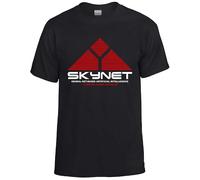 Skynet Cyberdyne Systems Inspired by Terminator - Camiseta de algodón, Estampado en T negro y blanco, 4XL