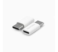 Skynotek - Pack 2 adaptadores Micro USB a Tipo C | Carga rápida y sincronización de Datos | Compatible con iPhone 14 13 12 11 iPad iMac | Color Blanco