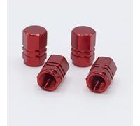 Skynotek - Pack 4 Tapas de válvula Schrader para automóvil, Moto, Bicicleta y Patinete eléctrico | Tapones Antipolvo de aleación de Aluminio para neúmaticos | Protección y Seguridad | Color Rojo