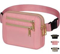 Skyour Riñonera para hombres y mujeres, riñonera a la moda, impermeable, ajustable, riñoneras cruzadas, para entrenamiento, senderismo, correr, viajes, Pink, M: 7.4x5.7x1.5in, Informal