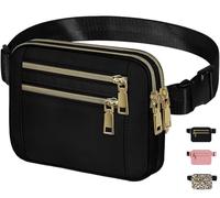 Skyour Riñonera para hombres y mujeres, riñonera a la moda, impermeable, ajustable, riñoneras cruzadas, para entrenamiento, senderismo, correr, viajes, Black, M: 7.4x5.7x1.5in, Informal