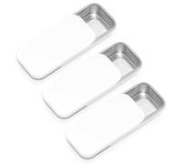 SKYPIA Latas para bálsamo labial, recipientes de lata para bálsamo labial, kit de almacenamiento de manualidades, 7.1 g, paquete de 3 (blanco)
