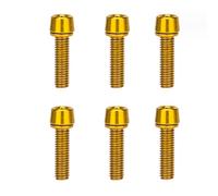 SkyPOOU 6 tornillos de vástago de bicicleta, tornillos de cabeza cónica con arandelas, piezas de manillar de dirección, tornillos de cabeza cónica de acero inoxidable con arandelas de reparación