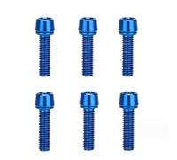 SkyPOOU 6 tornillos de vástago de bicicleta, tornillos de cabeza cónica con arandelas, piezas de manillar de dirección, tornillos de cabeza cónica de acero inoxidable con arandelas de reparación