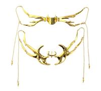 SkyPOOU Accesorios de moda para la cara, nariz y barbilla, decoración mecánica de alienígena, joyería futurista, accesorios mecánicos de fluidos alienígenas, talla única, como se describe