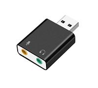 SkyPOOU Adaptador de tarjeta de sonido USB 2.0 a canal virtual 7.1 para PC portátil con auriculares de 3.5 mm y adaptador USB con micrófono