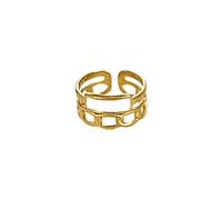 SkyPOOU Anillos ajustables abiertos geométricos, unisex, textura de acero inoxidable, adecuados para amantes de la moda, regalo vintage de acero inoxidable, talla única, como se describe, como se