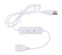 SkyPOOU Cable de extensión portátil USB 2.0 blanco con interruptor compatible con lámparas de mesa/ventiladores/luces LED, cable de extensión USB de múltiples puertos para computadora