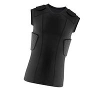 SkyPOOU Camiseta acolchada de fútbol con costilla/hombro/almohadilla trasera de baloncesto, camiseta de compresión deportiva contra colisiones