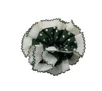SkyPOOU Coleteros de encaje estéticos de doble capa elástica para el pelo, para bodas, fiestas, moños grandes, elásticos para el pelo para ocasiones formales, lunares verdes y blancos, diámetro