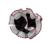 SkyPOOU Coleteros de encaje estéticos de doble capa elástica para el pelo, para bodas, fiestas, moños grandes, elásticos para el pelo para ocasiones formales. Puntos de enrojecimiento negros. Diámetro