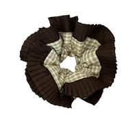 SkyPOOU Coleteros de encaje estéticos elásticos de doble capa, para bodas, fiestas, moños grandes, para eventos formales, color negro, diámetro aproximado: 18,5 cm