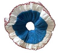 SkyPOOU Coleteros de encaje estéticos elásticos de doble capa para el pelo, para bodas, fiestas, playa, moños grandes, para uso formal, azul, aprox. 8 cm