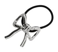 SkyPOOU Coleteros elásticos simples para coleta de caballo, anillos para el pelo encantadores, cuerda para el pelo para niña, color plateado, aprox. 6 x 7 x 8 cm