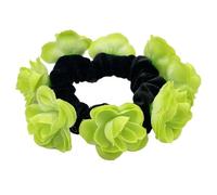 SkyPOOU Coleteros grandes de flores artificiales para mujer, elástica, para coleta, coleta, diadema francesa, color verde