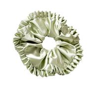 SkyPOOU Coleteros plisados elásticos satinados para el pelo de boda, moños grandes, elásticos para varios peinados, color verde fruta, diámetro aproximado: 22 cm