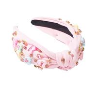 SkyPOOU Diademas anchas de moda vintage anudadas para mujer, postizo elegante para mujer, día festivo, fucsia. 17 x 13 cm