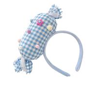 SkyPOOU Diademas con forma de caramelo, con lazos para el pelo, divertidas, creatividad, para las celebraciones de cumpleaños de las niñas, color azul. Aproximadamente 55-60 cm