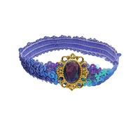 SkyPOOU Diademas de lentejuelas brillantes con diamantes de imitación, bandas elásticas para el cabello para mujeres, accesorios para el cabello, ropa de fiesta, lavanda clara. Cir: aprox. 55-60 cm