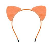 SkyPOOU Diademas de orejas de gato para Halloween, cosplay, fiestas o uso diario. Naranja. Aproximadamente 37 x 7,5 x 5 cm