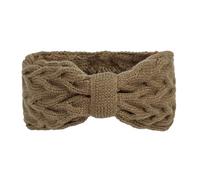 SkyPOOU Diademas de punto con forro polar para mujer, diademas elásticas con lazos, cómodas, calentadores de orejas para invierno, color caqui