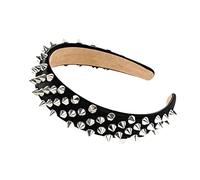 SkyPOOU Diademas elásticas de metal para mujer, maquillaje y lavado, para el cuidado de la piel, color negro