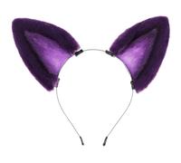 SkyPOOU Diademas hechas a mano con orejas de lobo para gatito y niña, para cosplay, máscaras, Halloween, fiesta de cosplay, color morado
