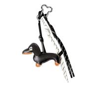 SkyPOOU Elegante llavero de cuerda marrón y blanca que mejora la estética general de tu bolso, llavero de perro salchicha, Black, Egg buckle