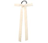 SkyPOOU Elegantes accesorios para el cabello, lazos para el pelo con borlas de cola larga, cinta para el pelo, para mujeres y niñas, color crudo