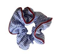 SkyPOOU Elegantes coleteros elásticos a rayas para cola de caballo, para boda, moños grandes, elásticos para varios peinados, color azul