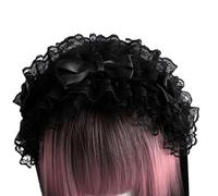 SkyPOOU Elegantes diademas con lazos, decoración de lazos, diadema sofisticada, adecuada para varios peinados. Color negro. Aproximadamente 55-60 cm