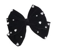 SkyPOOU Elegantes lazos de alas con diamantes de imitación, accesorios para el cabello, estilo vintage, adornos para el pelo, para fiestas, color negro