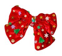 SkyPOOU Elegantes lazos de Navidad para el pelo, estilo festivo, pasadores para el pelo, aspecto moderno para mujeres elegantes. Enrojecimiento. Aproximadamente 26 x 15 cm